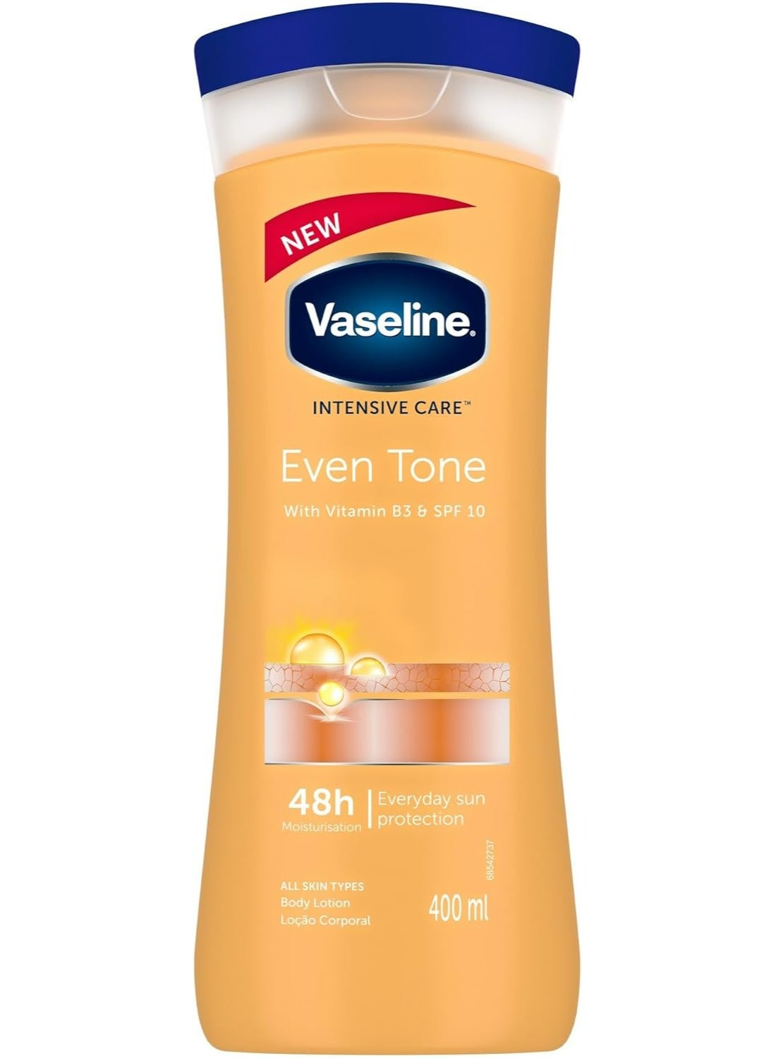 Vaseline Even Tone Body Lotion with Vitamin B3 Niacinamide & SPF10, Deep Moisturizing Daily Body Lotion for Dry & Uneven Skin, 400ml